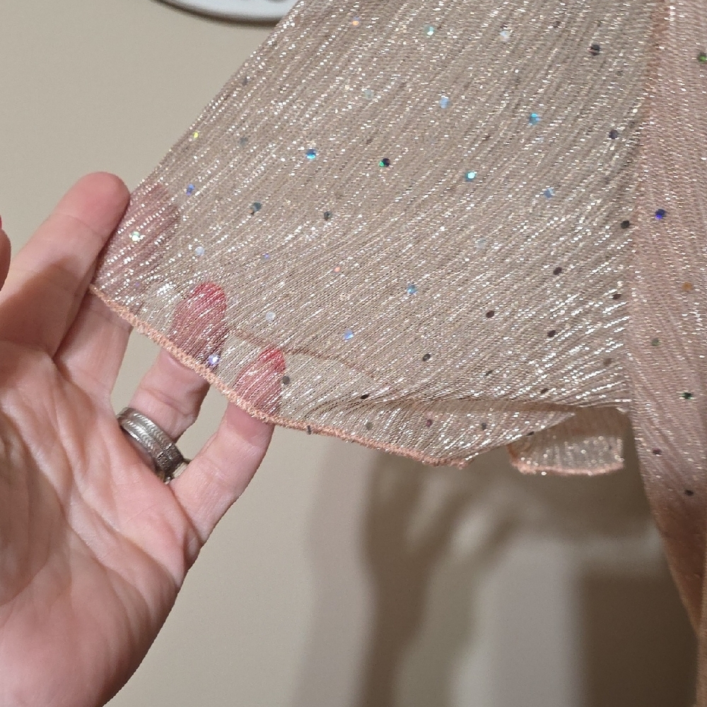 Simplee Apparel Shimmery Blush V-Neck Maxi Dress - Picture 3 of 13